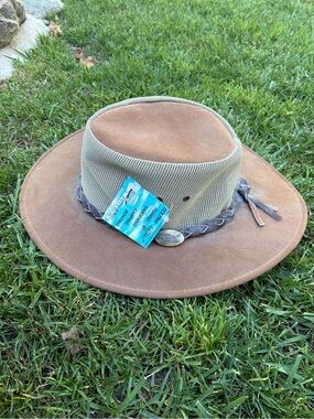Jacaru Australian Suede Brim Hat Lightweight Mesh Crown Outdoors Sz L New